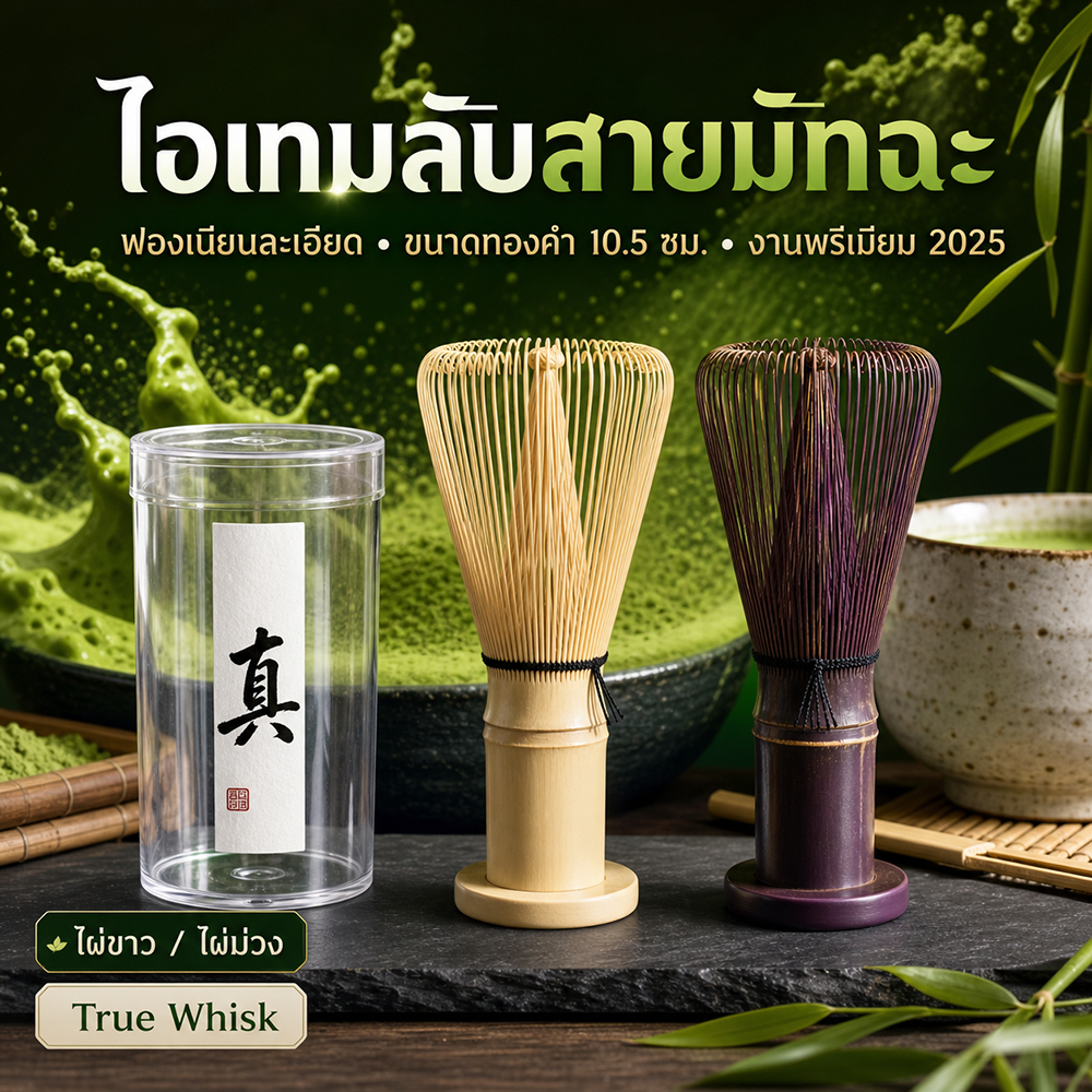 [พร้อมส่งจากไทย] แปรงชงมัทฉะ Chasen (10.5 ซม.) ไม้ไผ่ม่วง/ขาว แปรงรุ่นจริง งานพรีเมียม 2026 ตีฟองนุ่มละเอียด [COD]
