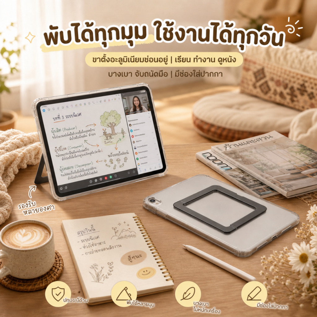 เคส iPad pro ป้องกันการตก รุ่นใหม่ปี 2026 พร้อมขาตั้ง สำหรับ iPad Air 5 6 7 8 Mini 6 7ขนาด 10.9/11พร้อมช่องใส่ปากกา เคส
