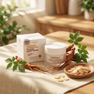 【บรรจุภัณฑ์แบบเก่า】ครีมโสมไฮยา yerpall Intensive Ginseng Hya Vitamin Night Cream ขนาด 10g.