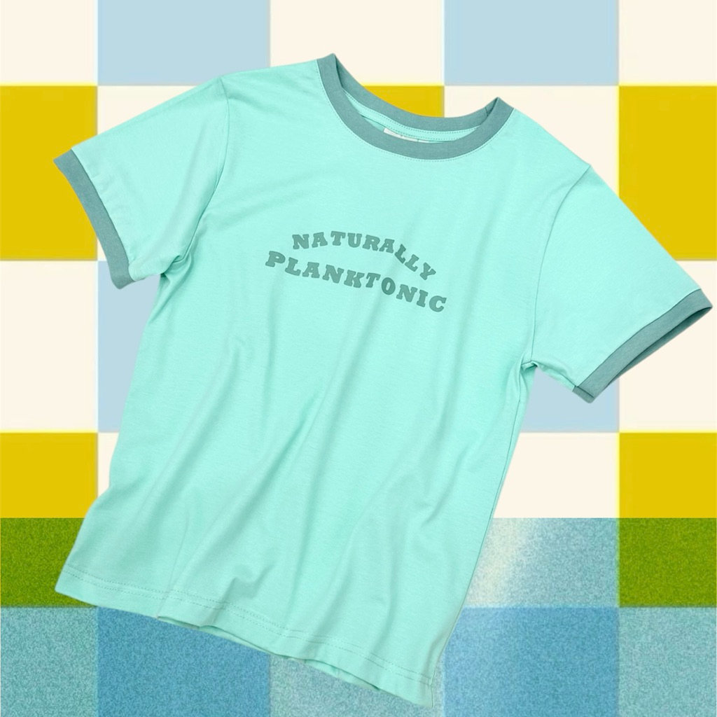 Planktonic Ringer Tee เสื้อยืดสีเขียวมินท์ สกรีนลายแพลงค์ตอน วินเทจ