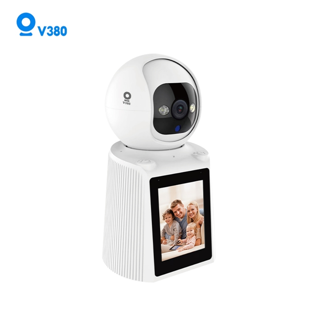 V380 Q30 4MP วิดีโอคอลกล้องอัจฉริยะกล้องวงจรปิดพร้อมหน้าจอ LCD,การโทร 1 ปุ่ม,เสียงสองทาง,NightVision