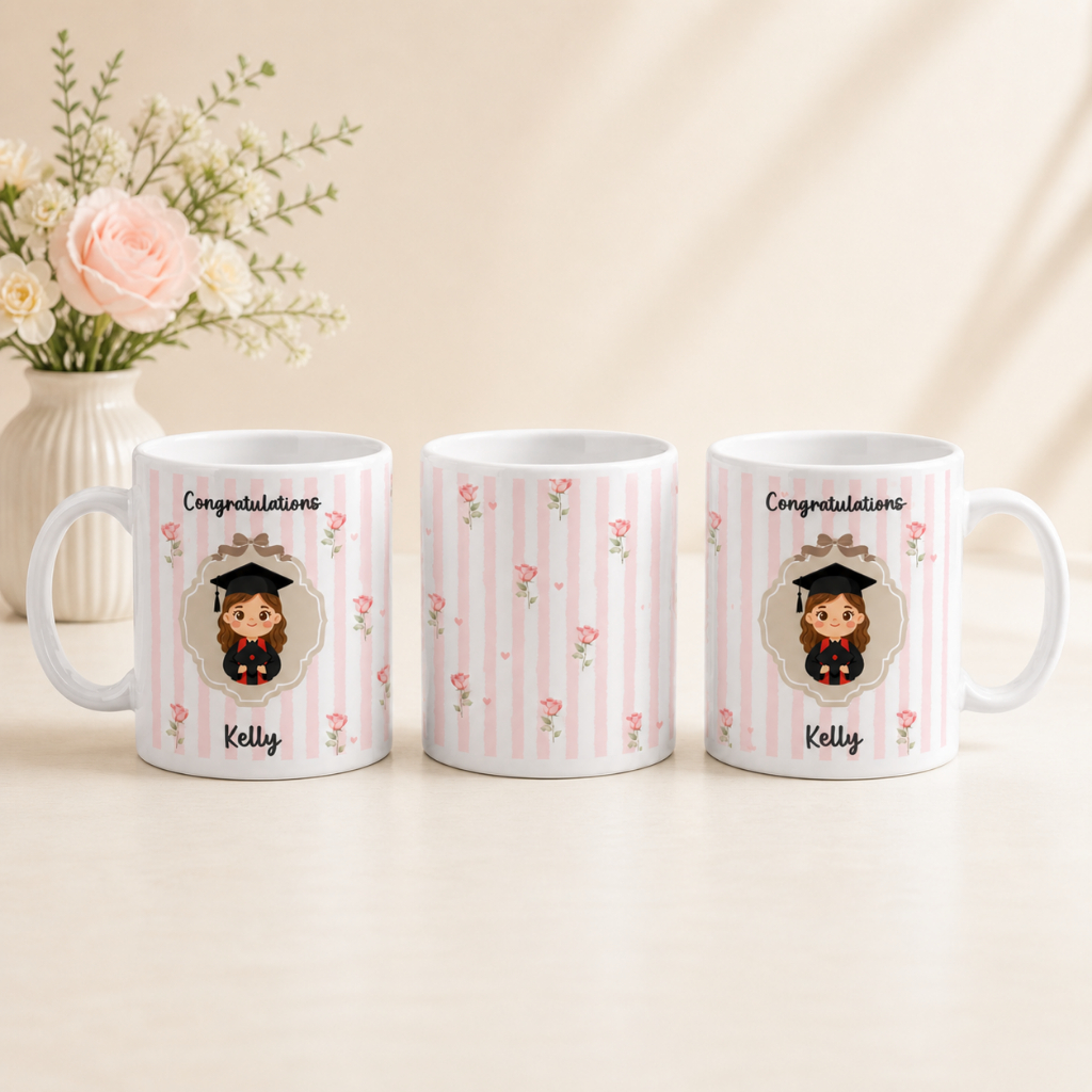 แก้วรับปริญญา 11oz ฟรีใส่ชื่อ ของขวัญวันจบสุดน่ารัก พรีเมียม