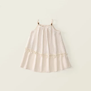 Hania Kids พร้อมส่ง ชุดเด็กผู้หญิง ชุดเดรสกระโปรงสไตล์โบฮีเมียนน่ารักสดใส - K5125773