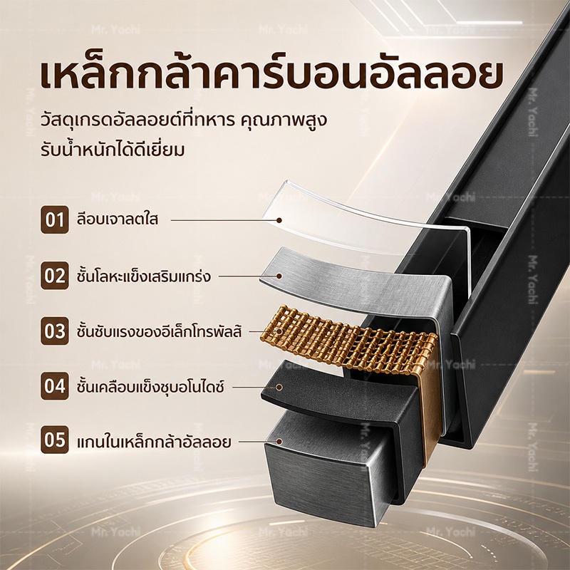 บันได บันไดพับได้ บันไดเหล็กกล้ามีราวจับ 2-8ชั้น รูปที่ 8