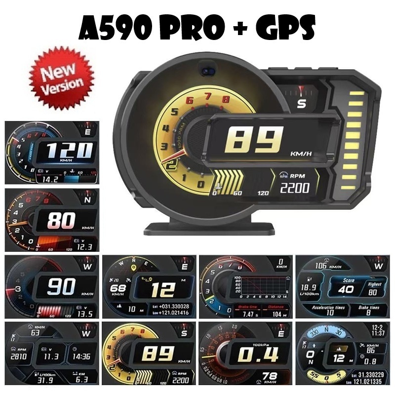 OBD2 สมาร์ทเกจ Smart Gauge Digital Meter/Display A590 Pro + GPS ของแท้เมนูภาษาไทย ง่ายในการใช้งาน (พ