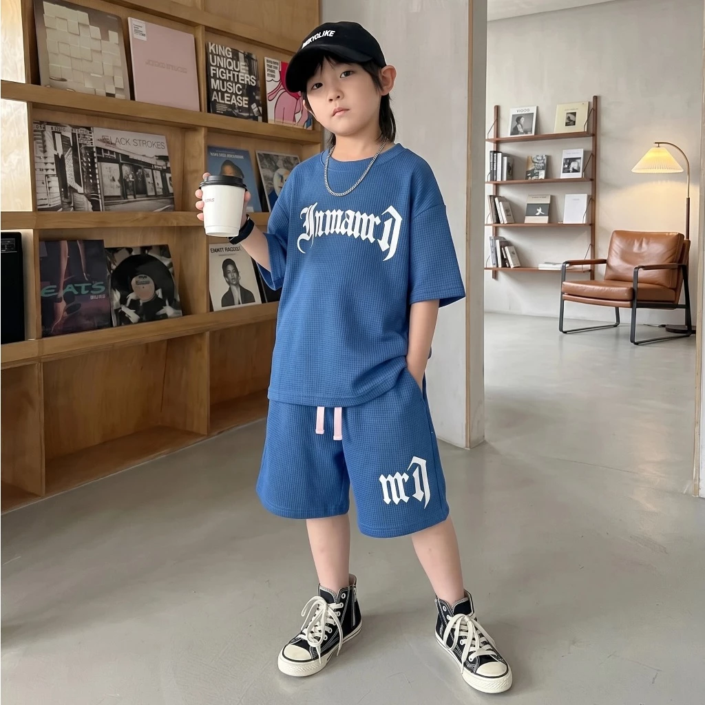 2-14 ปี ชุดเซ็ทเด็กชาย แฟชั่น เสื้อแขนสั้นกางเกงขาสั้น ลำลองกีฬา 2ชิ้น สไตล์เกาหลี านุ่มใสสบายฯ thumbnail 5