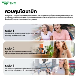 TNW A40 mini ไมโครโฟน ลดเสียงรบกวนAI ไมโครโฟนไร้สาย ไมค์ไร้สายหนีบเสื้อ เคสชาร์จในตัว สำหรับ iPhone / Type-C
