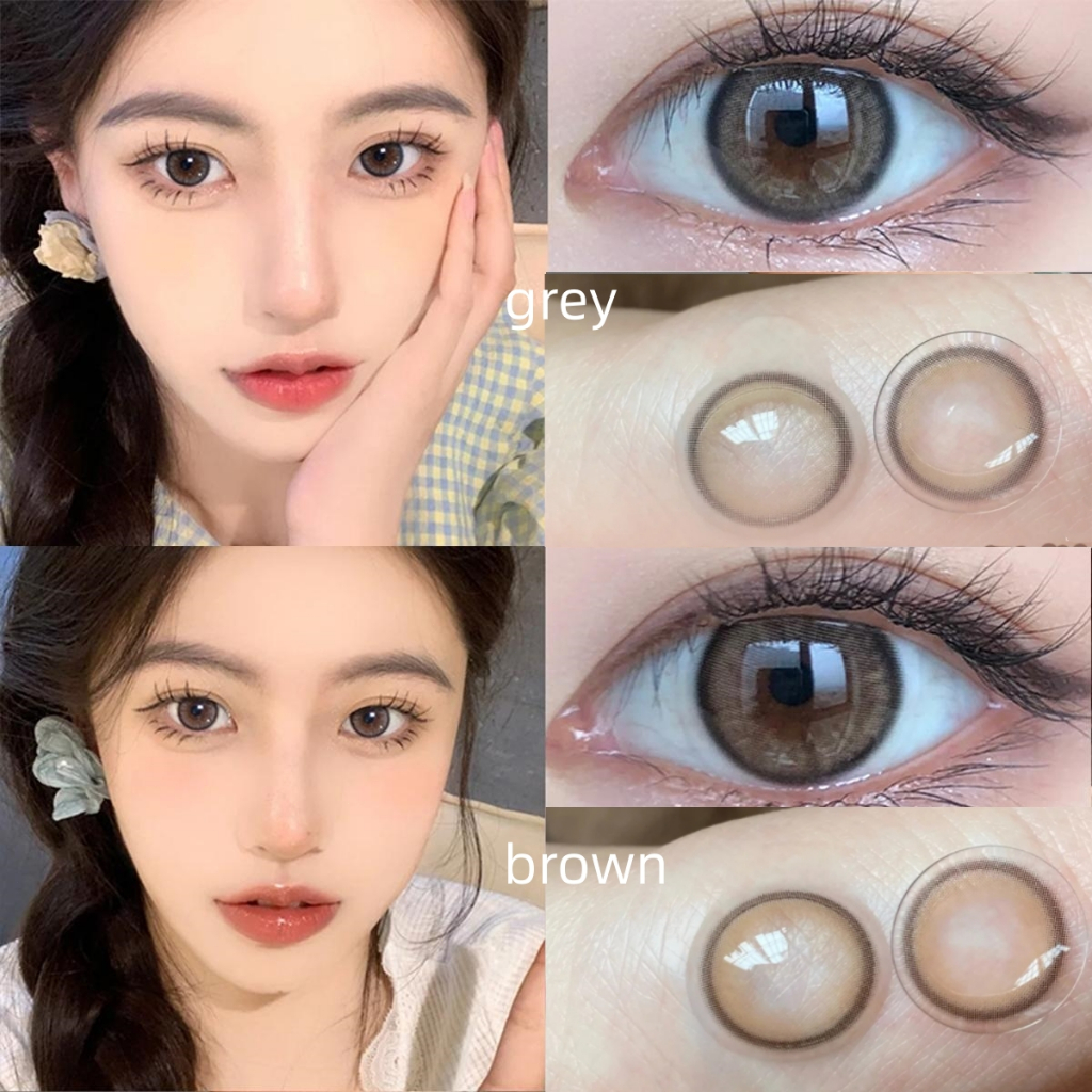 Midroo คอนแทคเลนส์ Mini FOG Pearl Brown/Grey ลายฮิต ขายดีมาก-14.0mm