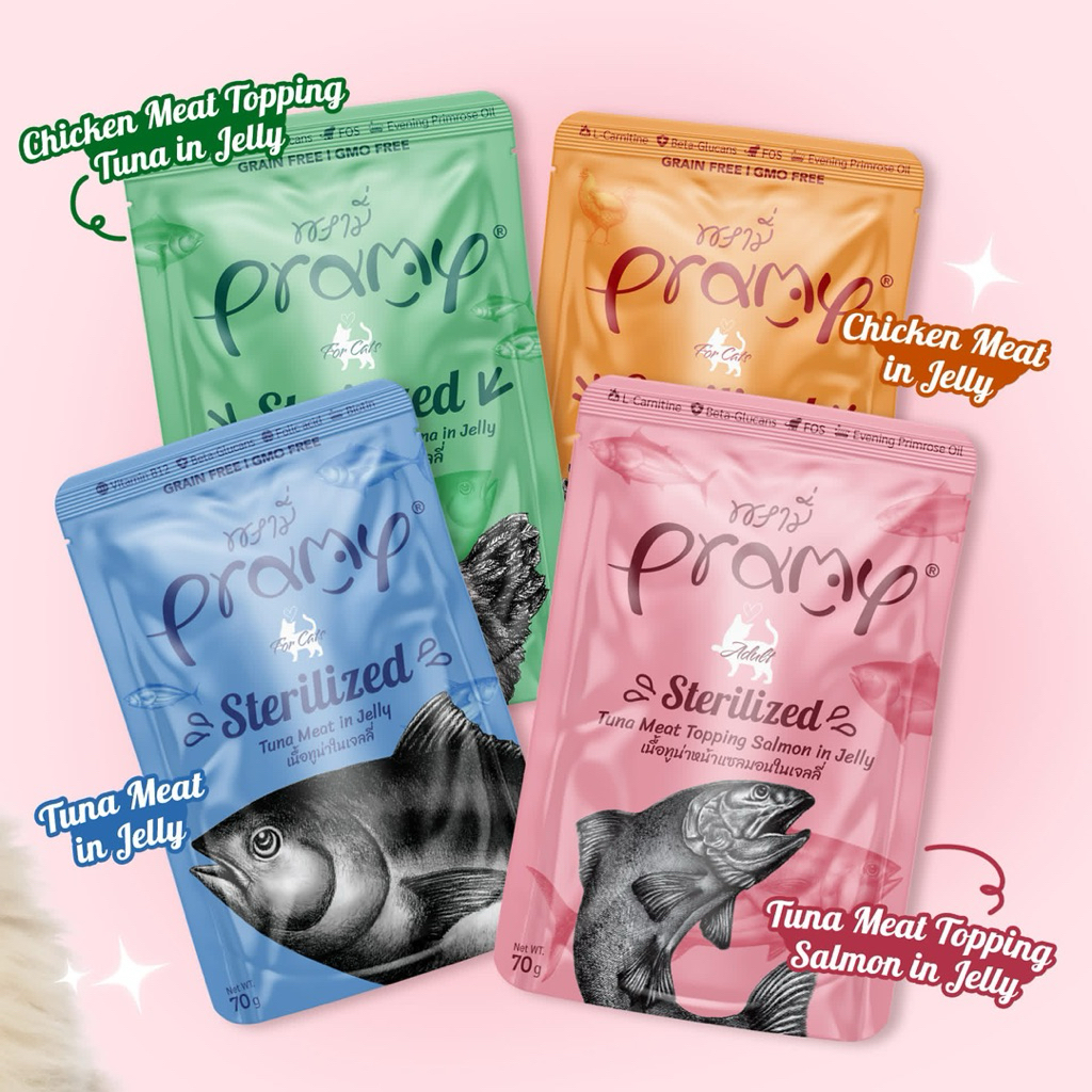อาหารเปียกแมว Pramy แบบซอง 70g 🐱