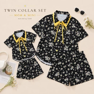 Twin Collar Set ชุดเซ็ตแฟชั่นเด็กผู้หญิง size 1-8ปี ผ้าไหมอิตาลีพรีเมียม สีสันสดใส สำหรับวันสบายๆ