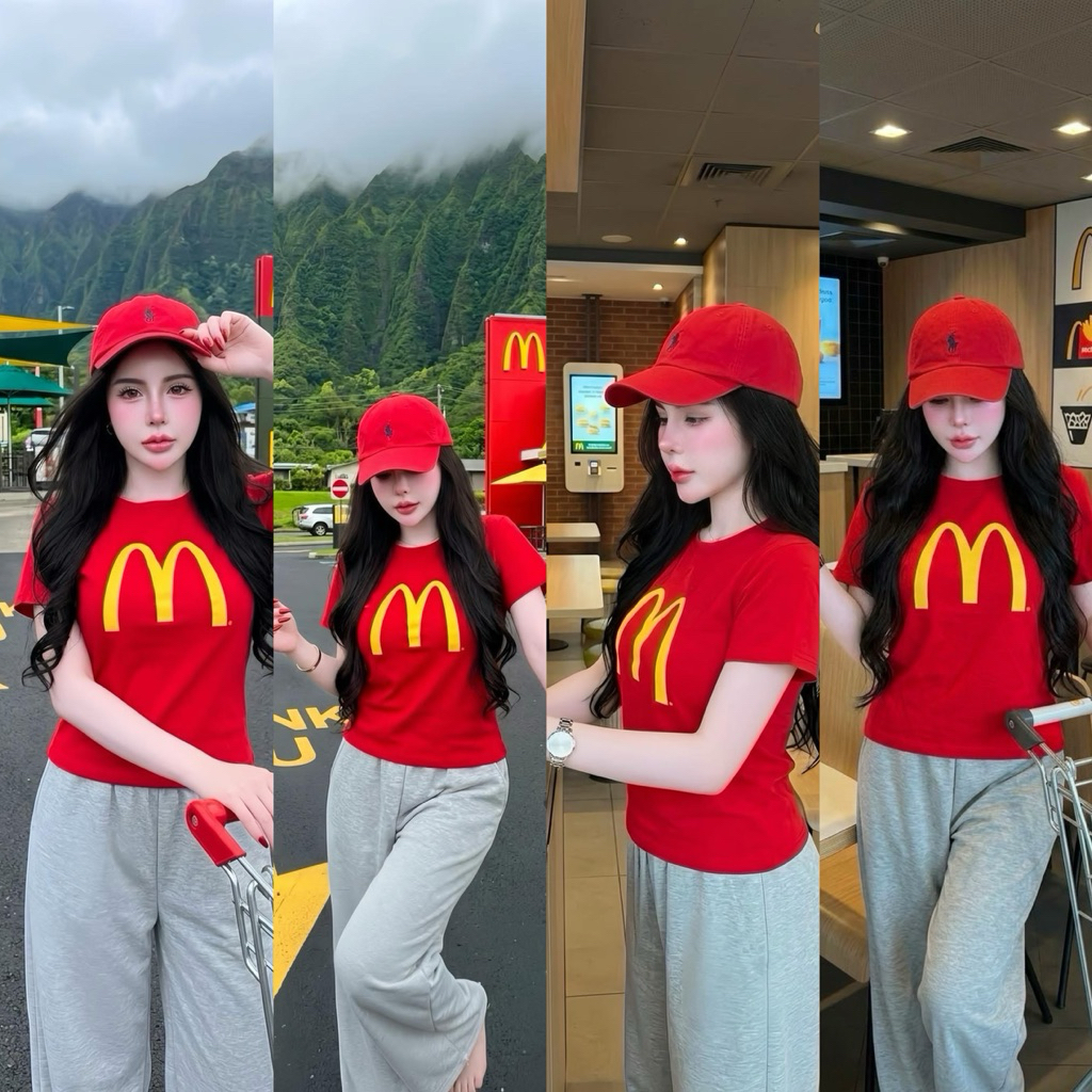 ชุดเซ็ต2ชิ้น เสื้อรีดตัวM+กางเกงขายาว แดงเทาสีตัดกันดีมาก❤️🩶