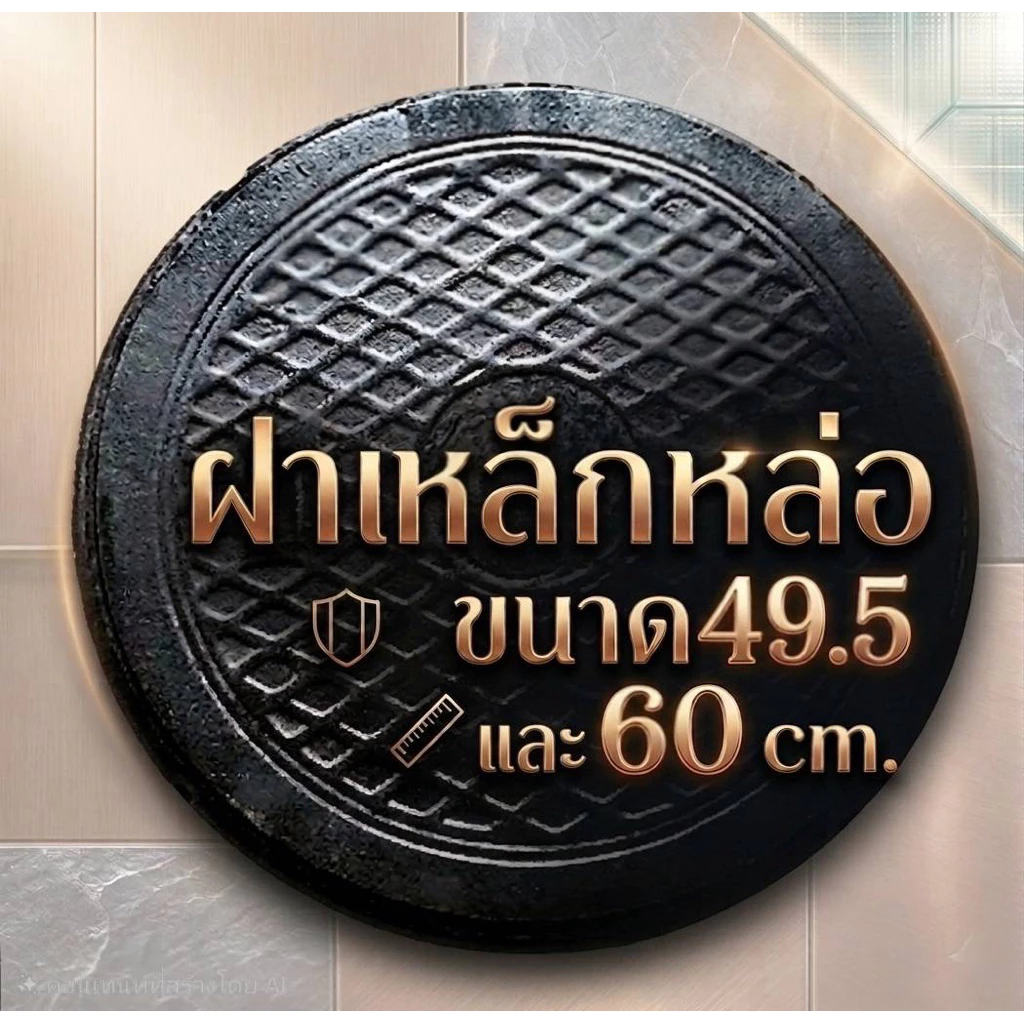 ฝาท่อเหล็กหล่อ ฝาถังบำบัด ขนาด 49.5 cm. และ 60 cm. in