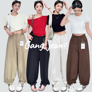 Gang_jeans#9507(K)กางเกงขายาว จินนี่ กระดุมหน้า มีกระเป๋าข้าง