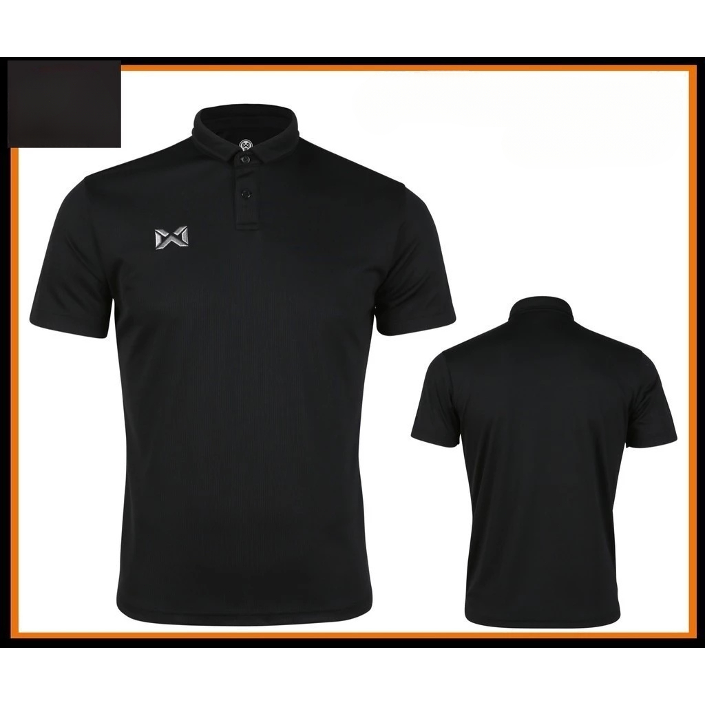 เสื้อโปโล Warrix Pique ผ้าฝ้าย 100% สำหรับผู้ชายและผู้หญิง พร้อมส่ง สีดำ เสื้อลำลองคลาสสิก