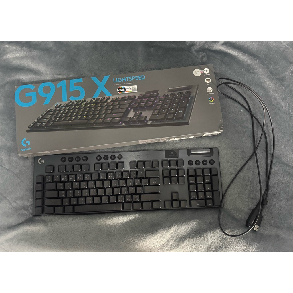 โลจิเทค G915 X LIGHTSPEED คีย์บอร์ดเกมมิ่งไร้สาย ขนาดเต็ม ไฟ RGB สีดำ