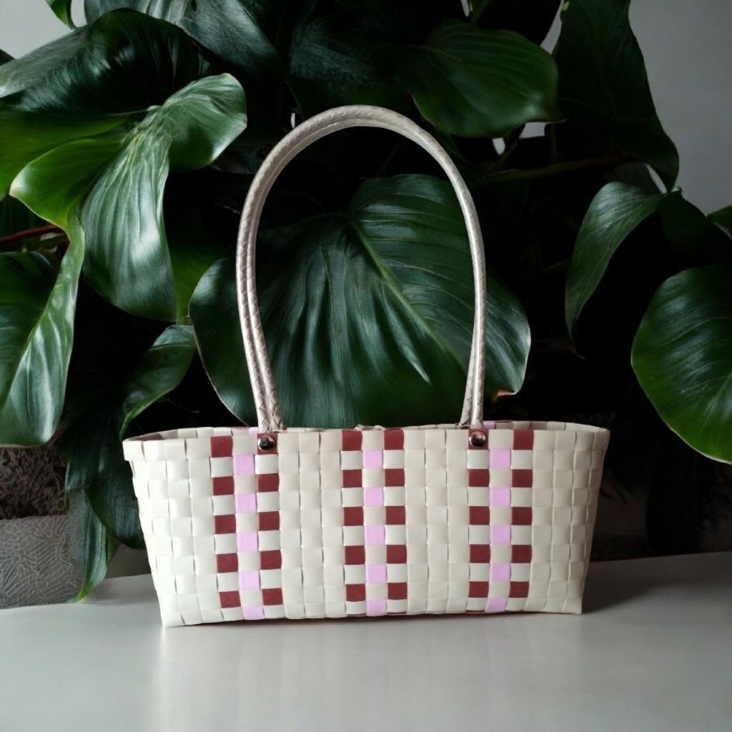 handmade กระเป๋าสานสะพายได้ขนาด 34*8*16cm