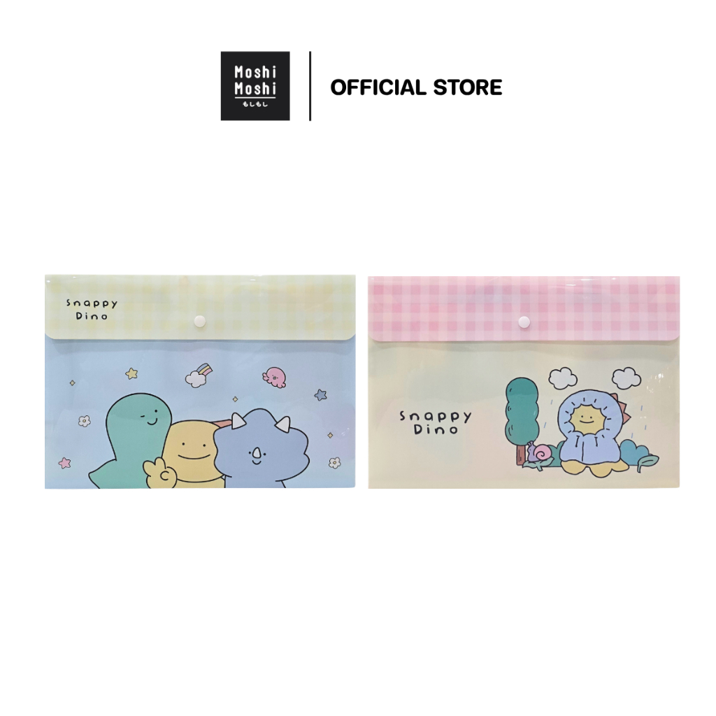 Moshi Moshi แฟ้ม แฟ้มกระดุมขยายก้น A4 ลาย SnappyDino รุ่น 7100080311-312