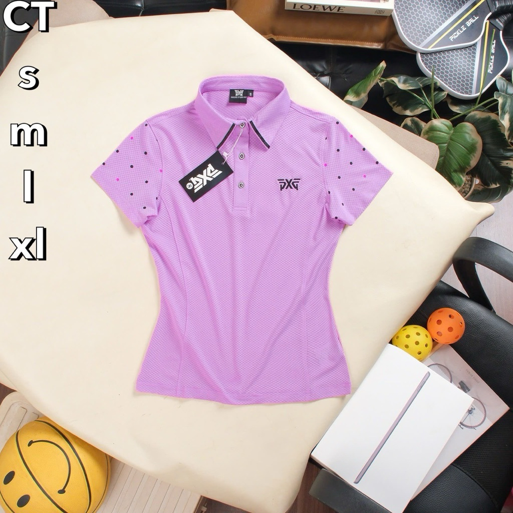พร้อมส่ง! เสื้อตีกอล์ฟผู้หญิง เสื้อแขนสั้นเข้ารูป มีครบไซส์ผ้านิ่มใส่สบายใส่ออกกำลังกาย ระบายความร้อนได้ดี