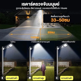🔥ซื้อ 1 แถม 1🔥 ไฟถนนโซล่าเซลล์ ไฟโซล่าเซลล์ 5000W ไฟถนน Solar light outdoor waterproof สปอตไลท์โซล่า ไฟ360LED