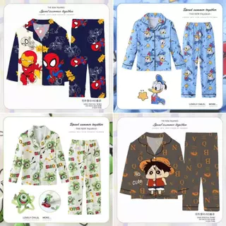 ชุดนอนเด็กผู้ชาย เสื้อผ้าของเด็กชาย นักบินอวกาศ สไปเดอร์แมน ลายการ์ตูนยอดนิยม ผ้าคุณภาพสูง