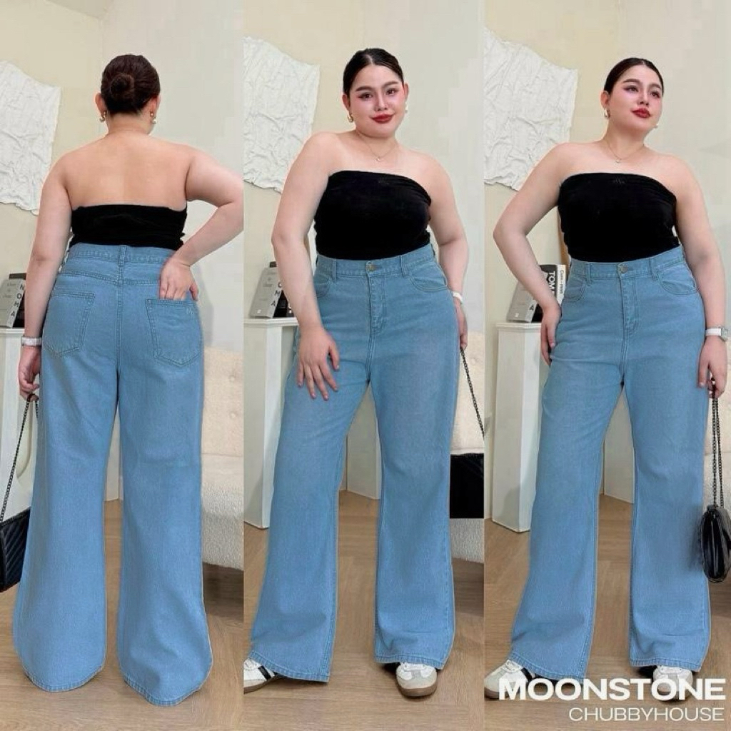 Moonjeans กางเกงยีนส์เอวสูงขาม้าเบสิกสาวอวบ (Megan รูปที่ 7
