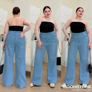 Moonjeans กางเกงยีนส์เอวสูงขาม้าเบสิกสาวอวบ (Megan bootcut jeans) Moonstonechubbyhouse [ Code: 333 ]
