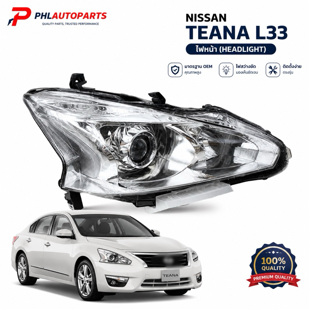 ไฟหน้า Nissan Teana L33 รุ่นxenon ไม่รวมหลอด ราคาสินค้าข้างละ ปี2013-2020