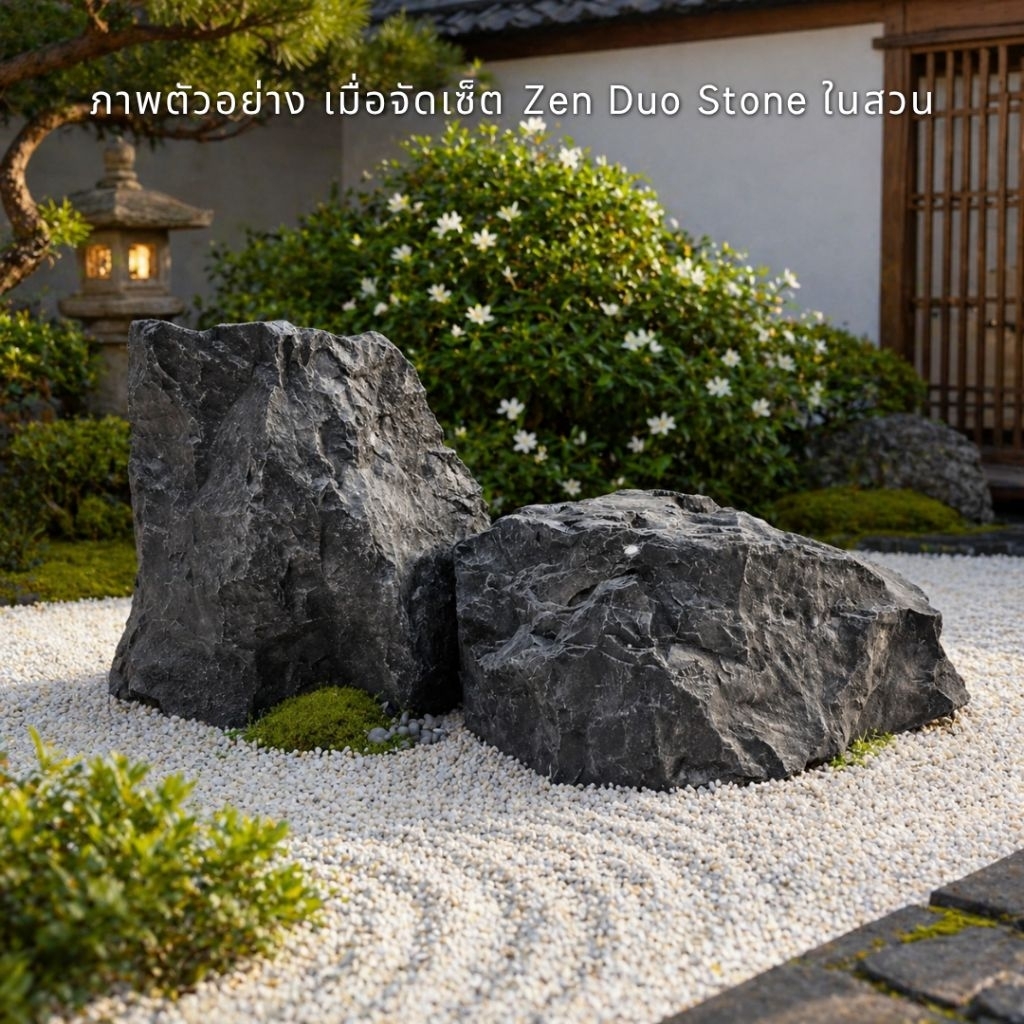 Zen Duo Stone หินแต่งสวนญี่ปุ่น 2 ก้อน มินิมอล รูปที่ 5