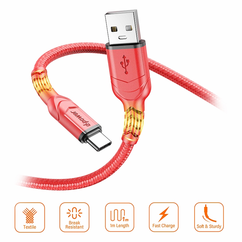 d-power สายชาร์จเร็ว 5A MAX รุ่น CB-N03 สายถักพรีเมียม ทนทาน หุ้มข้อต่อกันหัก 1M(Micro USB/Type-C)