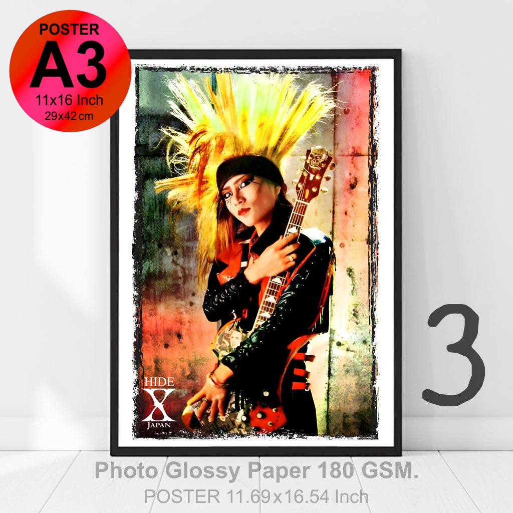 โปสเตอร์ รูปถ่าย X-Japan エックス・ジャパン (1982-97) POSTER 11.5″x16.5″ นิ้ว A3 Heavy Metal Taiji Toshi Yoshiki Hide ราคา ถูกที่สุด ดีลบีเคเค แกลเลอรีภาพที่ 4