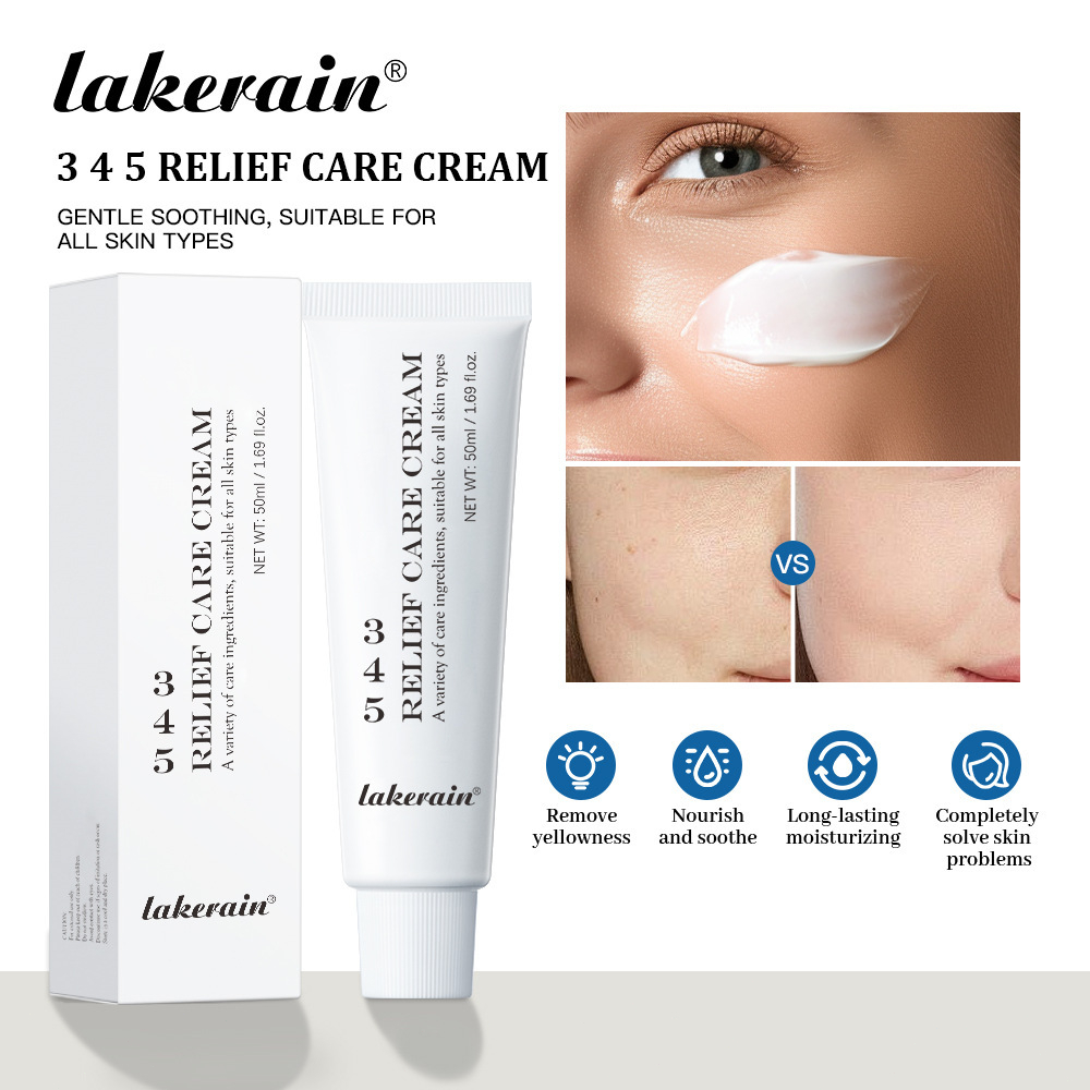 Lakerain345 Relief Face Cream - Hydrating Repair Soothing Daily Moisturizer - 50ML ครีมบํารุงผิวหน้า