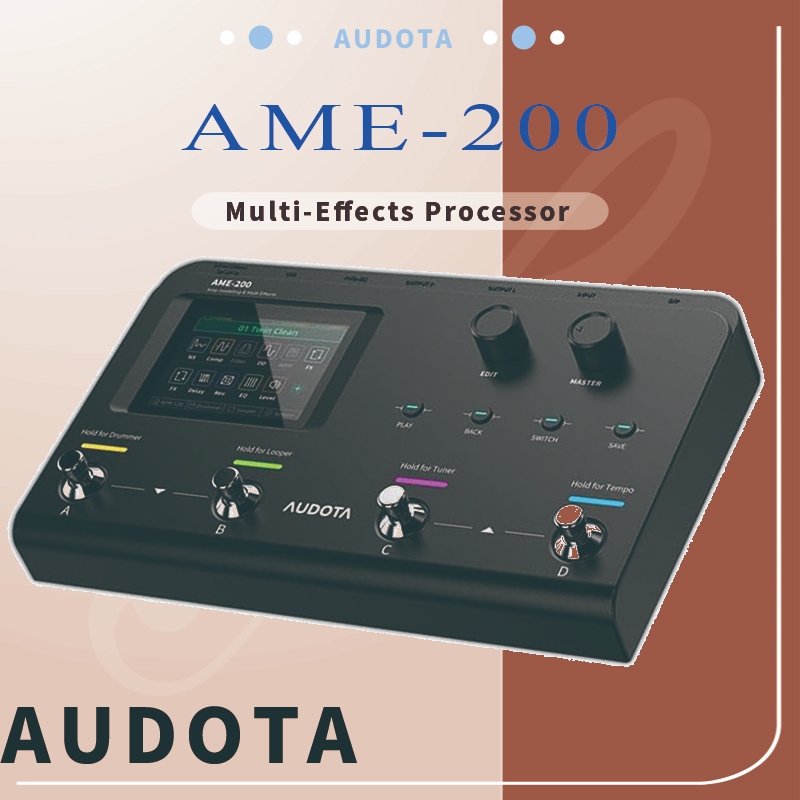 AUDOTA AME-200 Amp Modelling & Multi Effects AME-200 เอฟเฟกต์กีตาร์พร้อมแบบจําลอง Amp, Reverb, Delay