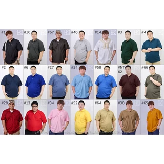 เสื้อโปโล สีพื้น อก 54-66 นิ้ว ไซส์ใหญ่พิเศษ เสื้อคนอ้วน รหัส 5685 (2XL-8XL) : KODYAI