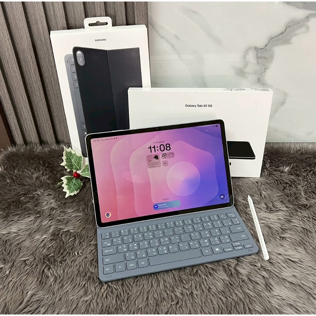 Fullset แท็บเล็ต Samsung Galaxy Tab S11 5G  (12+128GB) Silver+ปากกา + แป้นพิมพ์ Slim AI Keyboard Cov