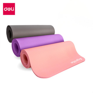 [ของขวัญฟรี] Deli เสื่อโยคะ เบาะออกกําลังกาย เสื่อออกกําลังกาย กันลื่น หนา10 มม มีสายรัด Yoga Mat