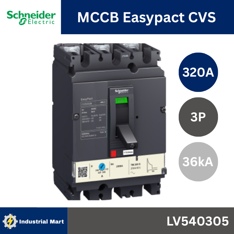Schneider Electric LV540305-LV540306 EasyPact CVS (3P) ติดตั้งพร้อม Thermal-Magnetic (TM-D) Trip uni
