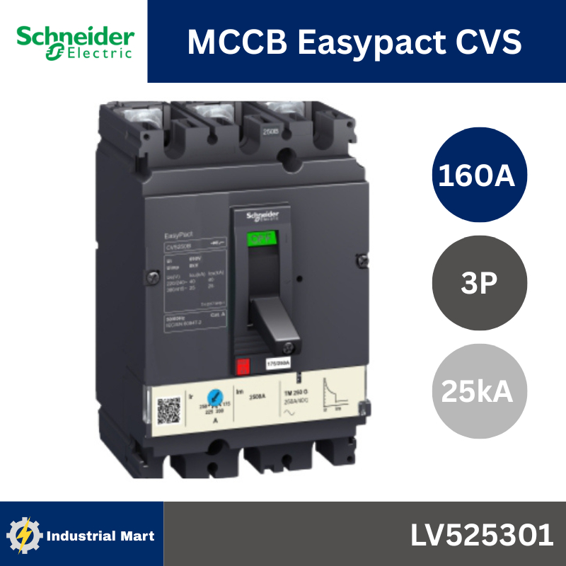 Schneider Electric LV525301-LV525303 EasyPact CVS (3P) ติดตั้งพร้อม Thermal-Magnetic (TM-D) Trip uni