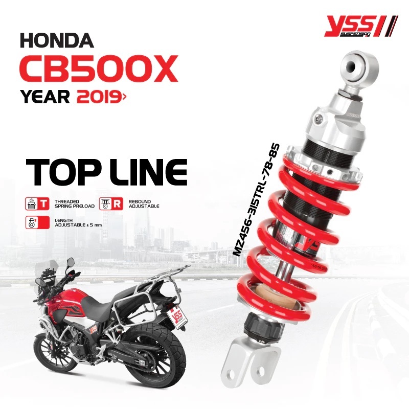 โช๊ค YSS แท้ TOP-LINE สำหรับ HONDA รุ่น CB500X ปี 2019 ขึ้นไป  โช้ค PRE-ORDER