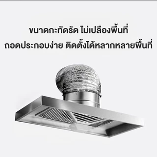 เครื่องดูดควันสแตนเลสขนาด 6-12 นิ้ว รุ่นกดปุ่ม พร้อมท่อระบายอากาศที่เข้าชุดกัน สำหรับใช้ในครัว
