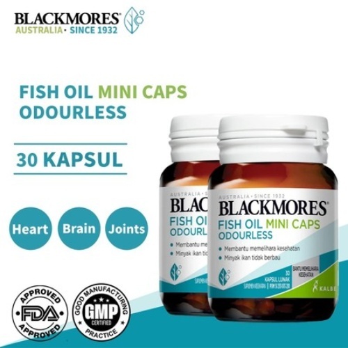 พร้อมส่ง Blackmores Fish Oil Mini Odourless แคปซูลน้ำมันปลา ไร้กลิ่นคาว Omega-3 กลืนง่าย บำรุงหัวใจ สมอง 30 แคปซูล