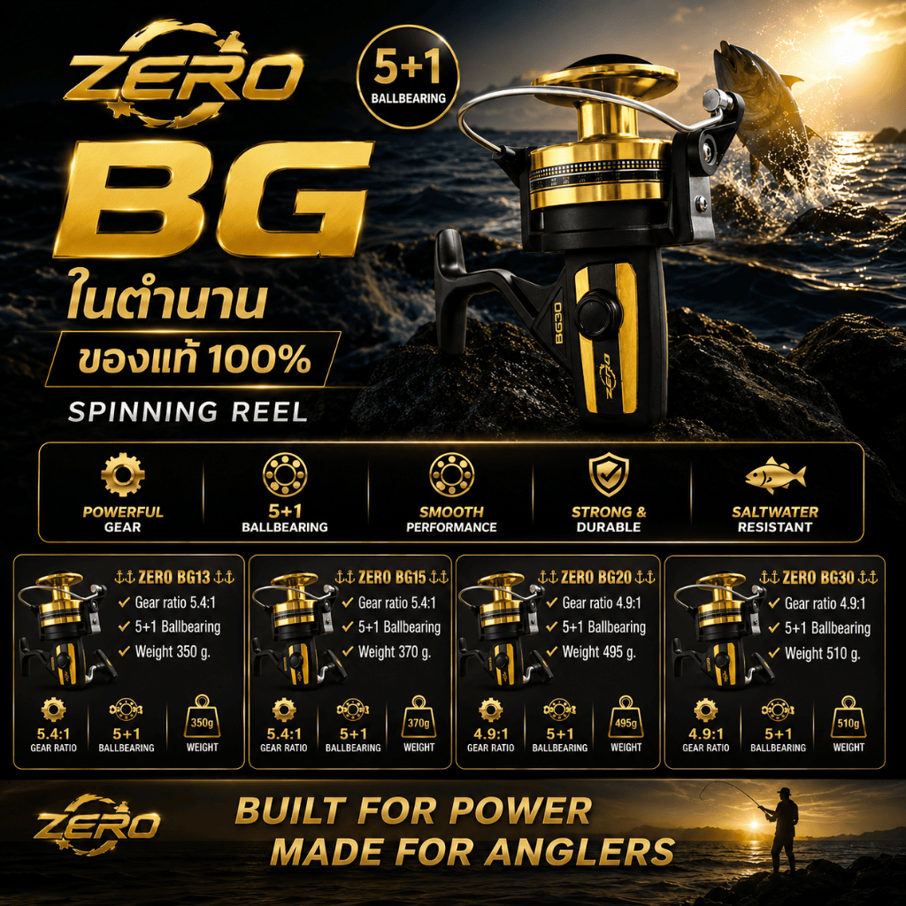 [ ของแท้ ] รอกสปิน Zero BG รุ่นใหม่ ในตำนาน ของแท้ 100% Spinning Reel