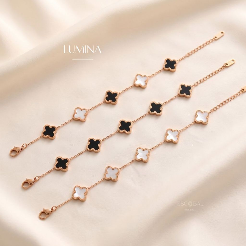 ESCOBAL กําไลเงินแท้ Lumina กําไลข้อมือ สร้อยข้อมือนำโชค สร้อยข้อมือโคลเวอร์ กำไลแฟชั่น ข้อมือเงิน