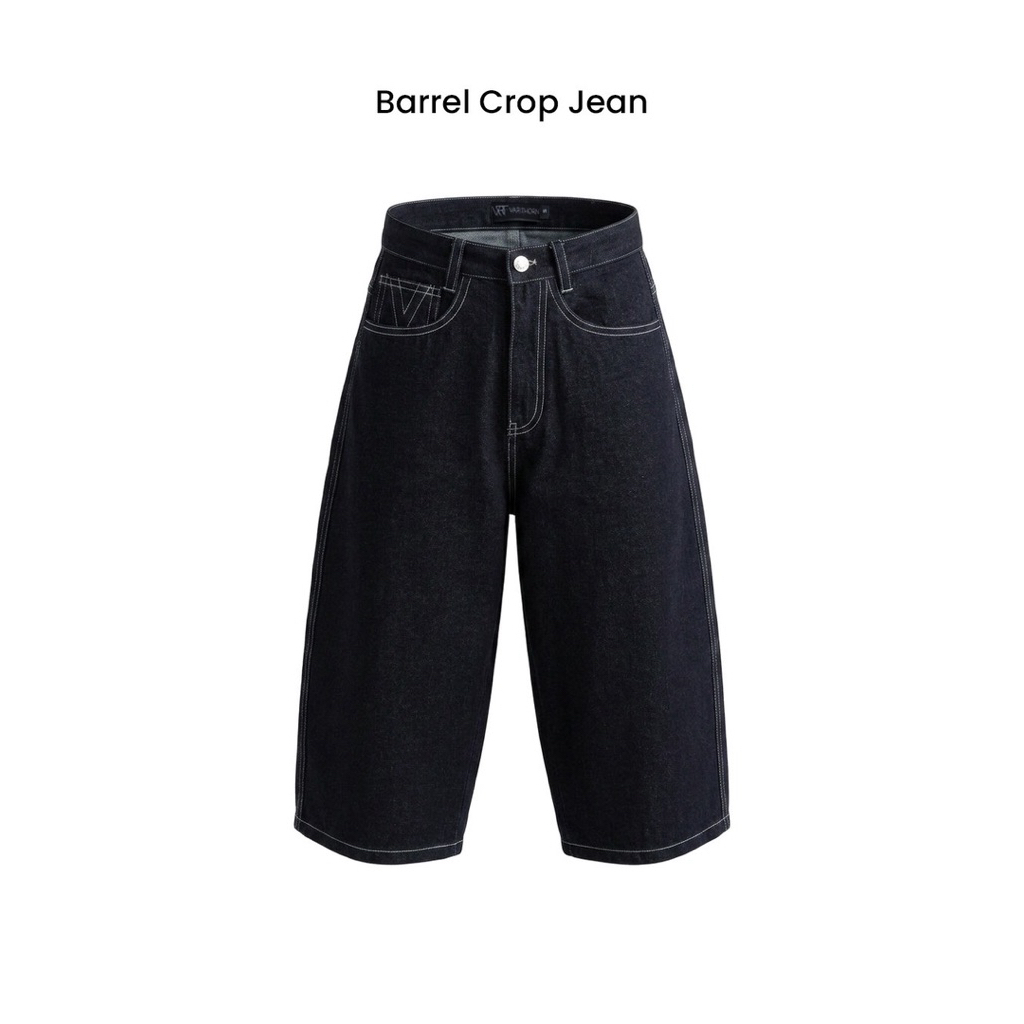 VRT - Barrel Crop Jean (VRT Basic )-Black