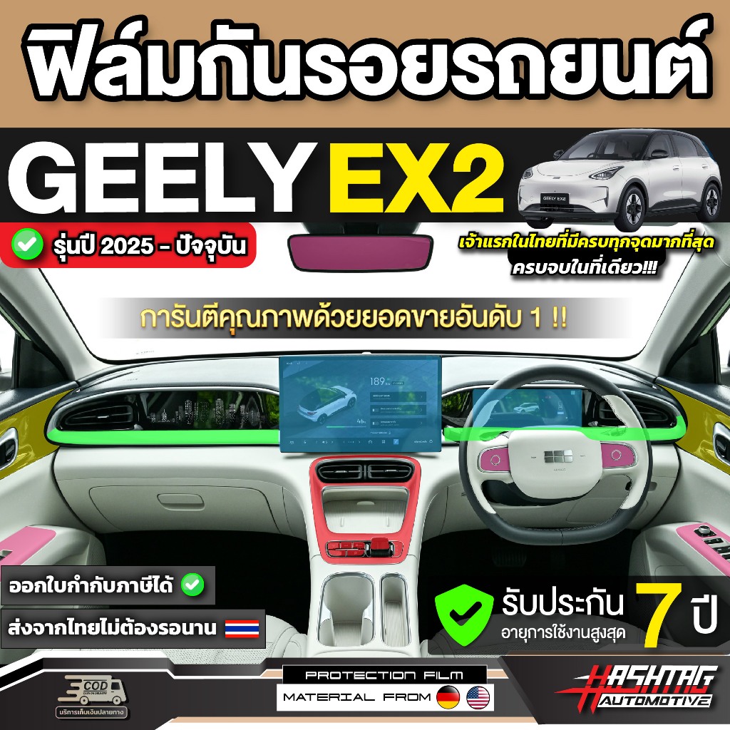 ฟิล์มใสกันรอยรถยนต์ Geely EX2 รุ่นปี 2025 - ปัจจุบัน [ จี่ลี่ อีเอ็กซ์ 2 ] RACE GUARD