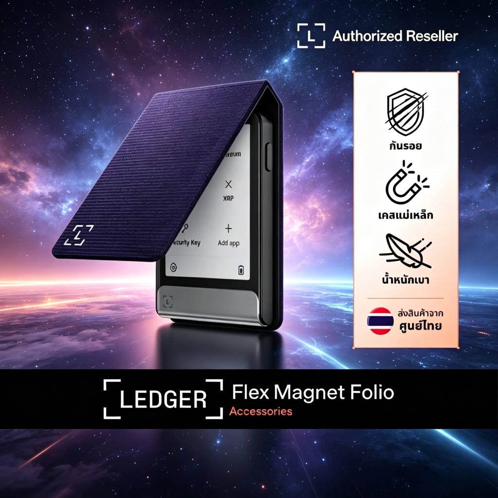 Ledger Flex Magnet Folio เคสแม่เหล็กสำหรับเก็บฮาร์ดแวร์วอลเล็ต Ledger Flex - PARTY AUBERGINE