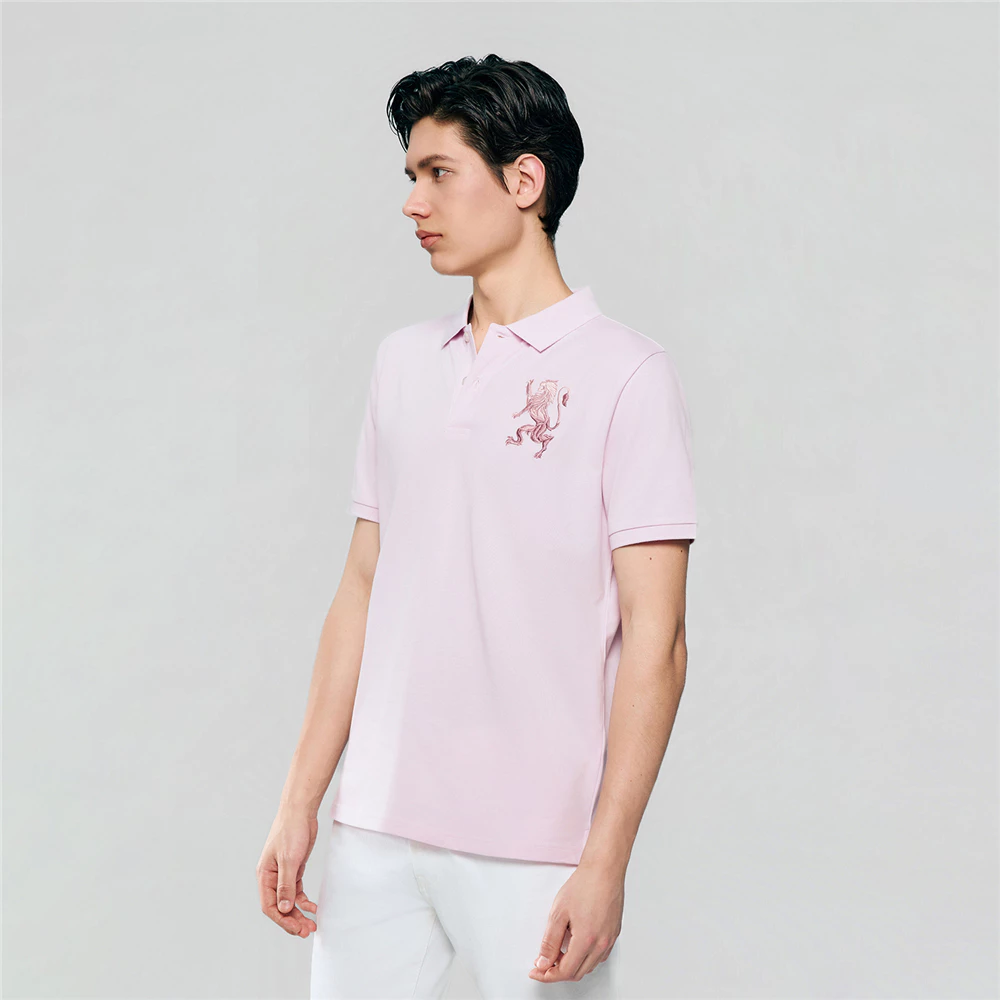 GIORDANO เสื้อโปโลผู้ชาย Men's Slim 3D Lion Polo 01016222