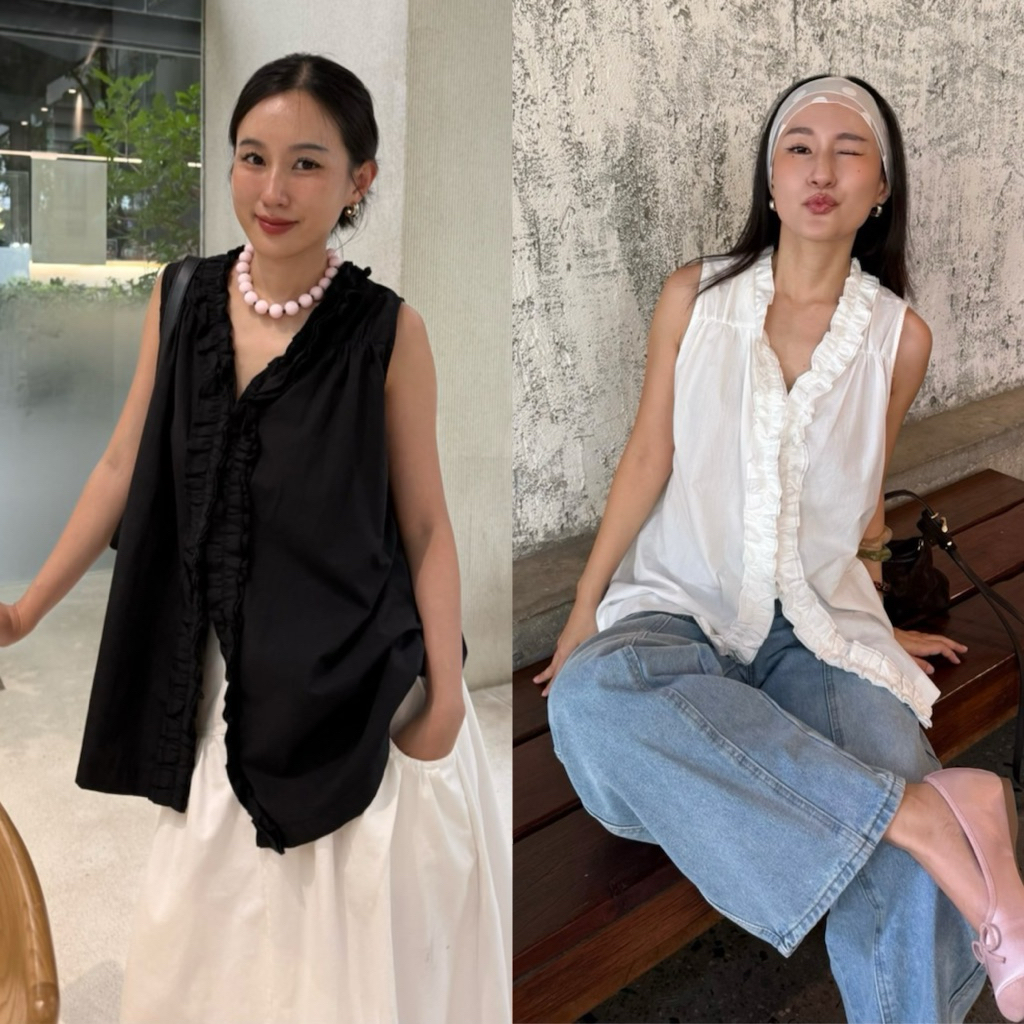 1019 knockknock - RUFFLE TOP