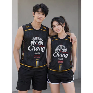 เสื้อแขนกุด พิมพ์ลายช้าง M-3XL เสื้อกีฬาคอกลม ผ้าไมโคร ดีไซน์พิเศษ พิมพ์ลายChang ทรง สปอร์ตกีฬา ใส่ออกกำลังกายได้