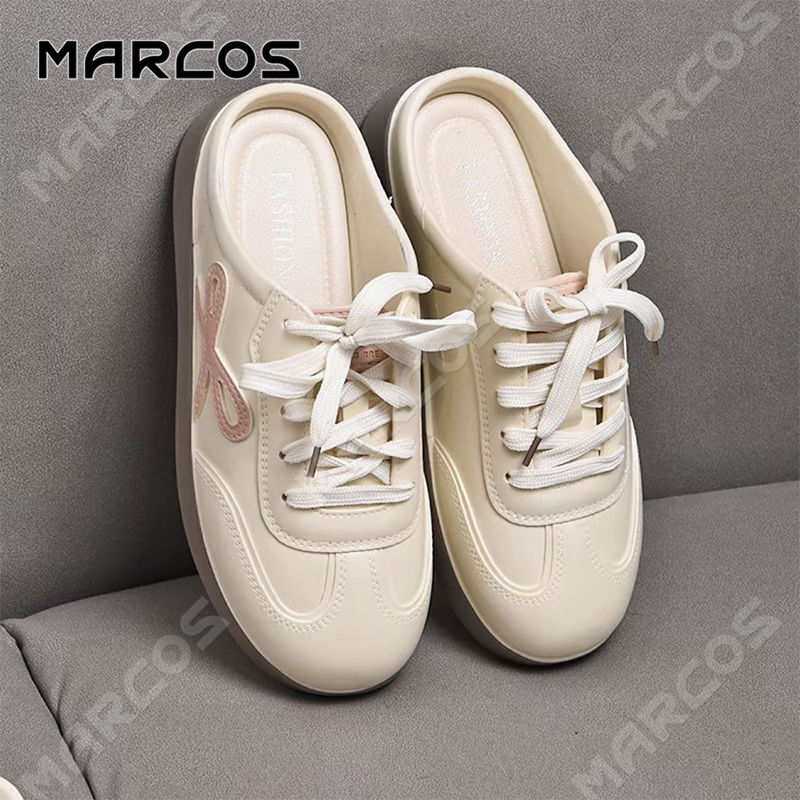MARCOS รองเท้าแตะผู้หญิง รองเท้าแตะกันลื่น สวมใส่สบาย ดีไซน์เชือกผูก ระบายอากาศดี ทนทานสวมใส่ในบ้านและออกข้างนอก #05