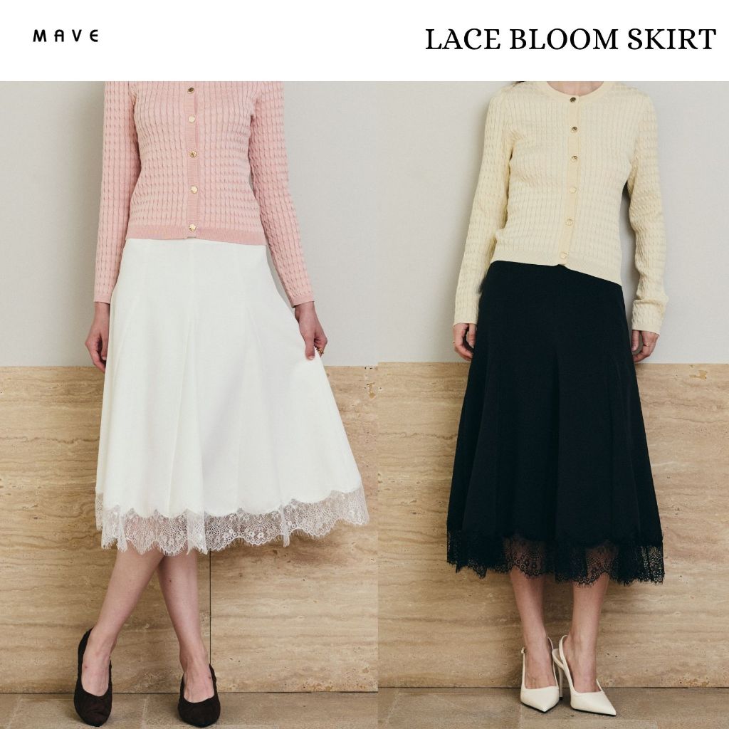 MAVE กระโปรง รุ่น Lace bloom สี BLACK,WHITE